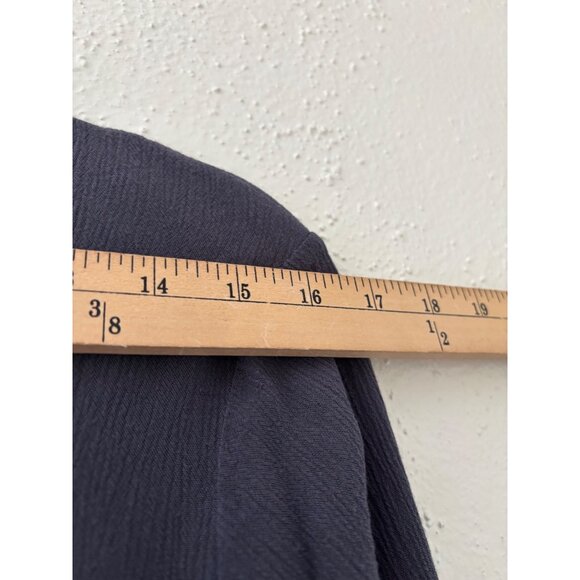 Attic Salt Womens Boho Crochet Pleated Tunic Blouse Size M Gray Rayon Flowy - Picture 6 of 15